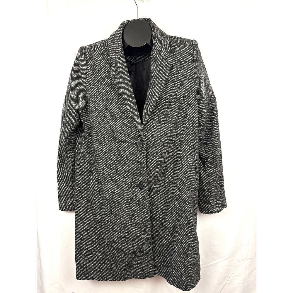 Ambiance Gray and Black Pea Coat Overcoat Womens LARGE‎